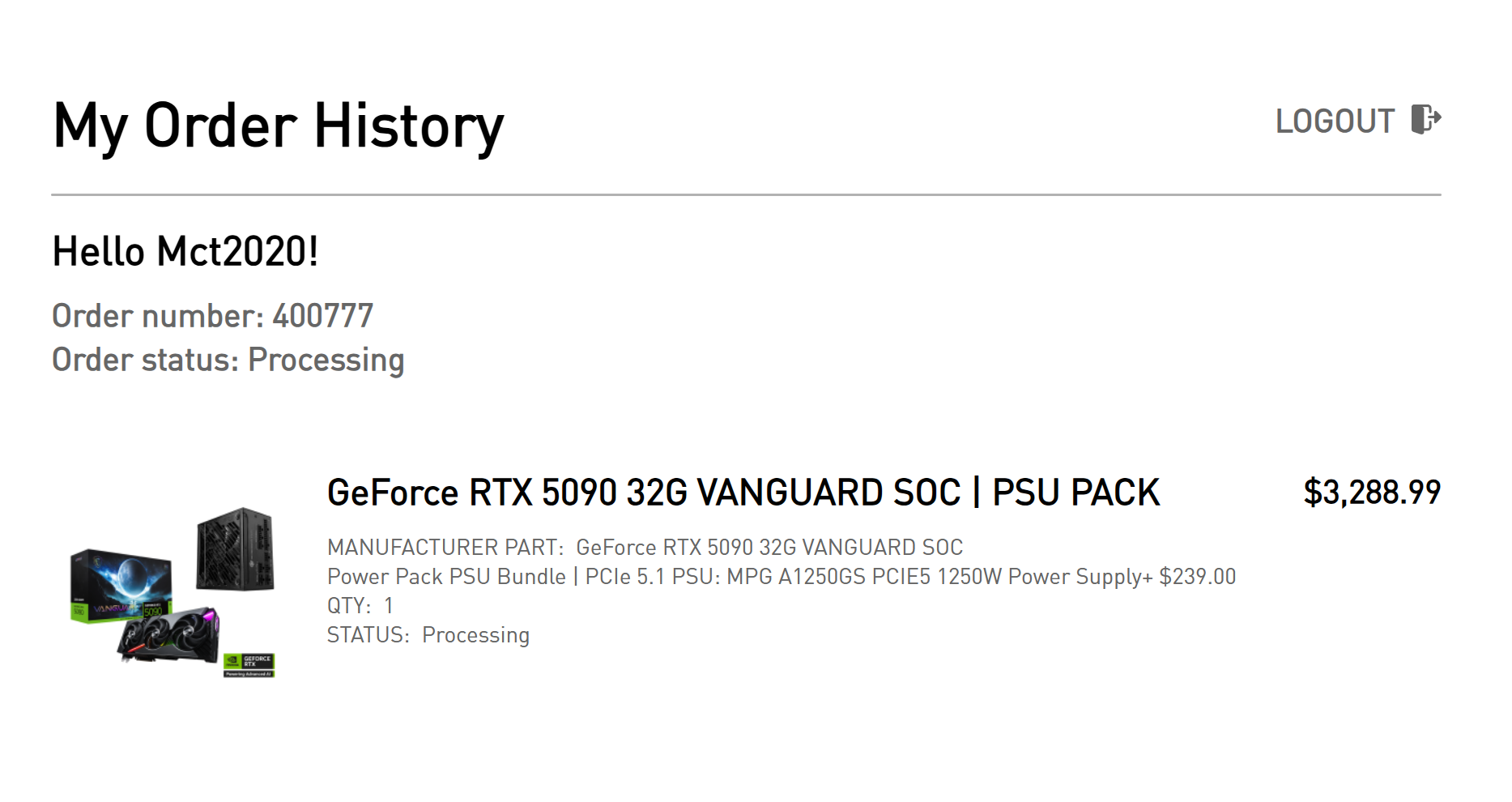 RTX 5090 订单